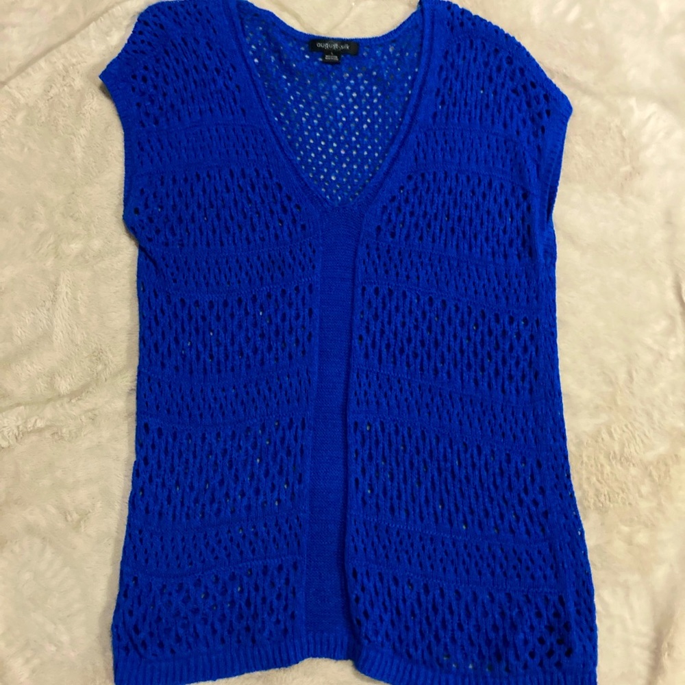 Open Knit Royal Blue Tunic
